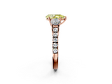 Rose gold Fancy Yellow Pear  Cut Three-Stone Diamond Pave Band with Prong Setting_39