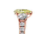 Rose gold Fancy Yellow Pear  Cut Three-Stone Diamond Pave Band with Prong Setting_42