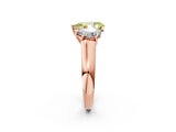 Rose gold Fancy Yellow Pear Cut Three-Stone Diamond Ring with Prong Setting on a Classic Band_14