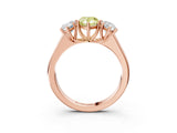 Rose gold Fancy Yellow Pear Cut Three-Stone Diamond Ring with Prong Setting on a Classic Band_15