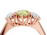 Rose gold Fancy Yellow Pear Cut Three-Stone Diamond Ring with Prong Setting on a Classic Band_16