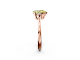 Rose gold Fancy Yellow Pear  Cut Three-Stone Solitaire Ring with Round Accent Diamonds and Four-Prong Setting_21