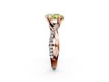 Rose gold Fancy Yellow Pear  Cut Twist Band Solitaire Diamond Ring with Pavé Setting_5
