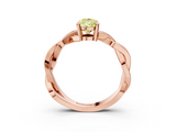 Rose gold Fancy Yellow Pear  Cut Twisted Pavé Band Solitaire Ring with Four-Prong Setting_58