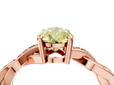 Rose gold Fancy Yellow Pear  Cut Twisted Pavé Band Solitaire Ring with Four-Prong Setting_59