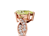 Rose gold Fancy Yellow Pear  Cut Twisted Pavé Band Solitaire Ring with Four-Prong Setting_60