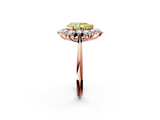 Rose gold Fancy Yellow Pear  Diamond Cluster Halo Ring with Solitaire Band and Four-Prong Setting_22
