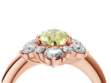 Rose gold Fancy Yellow Pear  Diamond Cluster Halo Ring with Solitaire Band and Four-Prong Setting_24