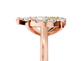 Rose gold Fancy Yellow Pear  Diamond Cluster Halo Solitaire with Four-Prong Setting_82