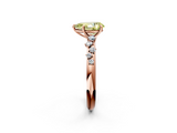 Rose gold Fancy Yellow Pear  Diamond Cluster Prong-Set Solitaire Ring_45
