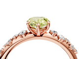 Rose gold Fancy Yellow Pear  Diamond Cluster Prong-Set Solitaire Ring_47