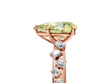 Rose gold Fancy Yellow Pear  Diamond Cluster Prong-Set Solitaire Ring_48