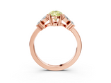 Rose gold Fancy Yellow Pear  Diamond Floral Cluster Ring with Solitaire Band and Prong Setting_49