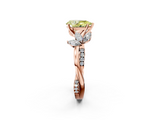Rose gold Fancy Yellow Pear  Diamond Floral Vine Solitaire Engagement Ring_5