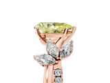 Rose gold Fancy Yellow Pear  Diamond Floral Vine Solitaire Engagement Ring_8