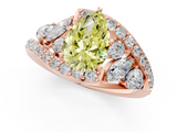 Rose gold Fancy Yellow Pear  Diamond Halo Ring with Marquise and Pavé Band in Prong Setting_72