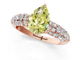 Rose gold Fancy Yellow Pear  Diamond Pavé Band Solitaire Ring with Four-Prong Setting_50
