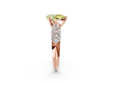 Rose gold Fancy Yellow Pear  Diamond Pavé Band Solitaire Ring with Four-Prong Setting_51