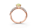 Rose gold Fancy Yellow Pear  Diamond Pavé Band Solitaire Ring with Four-Prong Setting_52