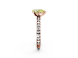 Rose gold Fancy Yellow Pear  Diamond Pavé Band Solitaire with Four-Prong Setting_197