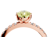 Rose gold Fancy Yellow Pear  Diamond Pavé Band Solitaire with Four-Prong Setting_199