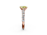 Rose gold Fancy Yellow Pear  Diamond Pavé Band Solitaire with Four-Prong Setting_5