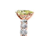 Rose gold Fancy Yellow Pear  Diamond Pavé Band Solitaire with Four-Prong Setting_8