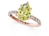 Rose gold Fancy Yellow Pear  Diamond Pavé Band with Six-Prong Setting_40