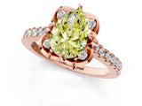 Rose gold Fancy Yellow Pear  Diamond Pave Band with Floral Prong Setting_28