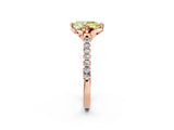 Rose gold Fancy Yellow Pear  Diamond Pave Band with Floral Prong Setting_29