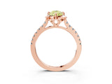 Rose gold Fancy Yellow Pear  Diamond Pave Band with Floral Prong Setting_30