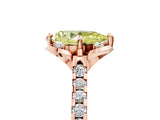 Rose gold Fancy Yellow Pear  Diamond Pave Band with Floral Prong Setting_32