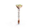 Rose gold Fancy Yellow Pear  Diamond Prong Set Engagement Ring with Pave Band_207