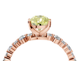 Rose gold Fancy Yellow Pear  Diamond Prong Set Engagement Ring with Pave Band_209