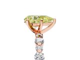 Rose gold Fancy Yellow Pear  Diamond Prong Set Engagement Ring with Pave Band_210