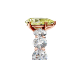 Rose gold Fancy Yellow Pear  Diamond Prong Setting with Side Stones on a Pave Band_139