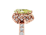 Rose gold Fancy Yellow Pear  Diamond Solitaire Ring with Shared Prong Pavé Band_59
