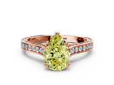 Rose gold Fancy Yellow Pear  Diamond Solitaire with Pave Band and Six-Prong Setting_21