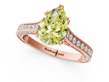 Rose gold Fancy Yellow Pear  Diamond Solitaire with Pave Band and Six-Prong Setting_22