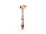 Rose gold Fancy Yellow Pear  Diamond Solitaire with Pave Band and Six-Prong Setting_23
