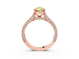 Rose gold Fancy Yellow Pear  Diamond Solitaire with Pave Band and Six-Prong Setting_24
