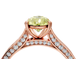 Rose gold Fancy Yellow Pear  Diamond Solitaire with Pave Band and Six-Prong Setting_25