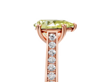 Rose gold Fancy Yellow Pear  Diamond Solitaire with Pave Band and Six-Prong Setting_26