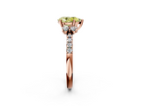 Rose gold Fancy Yellow Pear  Diamond Three-Stone Pave Band with Four-Prong Setting_22