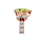 Rose gold Fancy Yellow Pear  Diamond Three-Stone Pave Band with Four-Prong Setting_25
