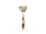 Rose gold Fancy Yellow Pear  Diamond Three-Stone Ring with Trapezoid Side Stones and Prong Setting_19