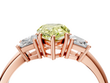 Rose gold Fancy Yellow Pear  Diamond Three-Stone Ring with Trapezoid Side Stones and Prong Setting_21