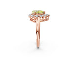 Rose gold Fancy Yellow Pear  Halo Cluster Diamond Engagement Ring with Prong Setting and Polished Band_23