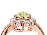 Rose gold Fancy Yellow Pear  Halo Cluster Diamond Engagement Ring with Prong Setting and Polished Band_25