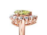 Rose gold Fancy Yellow Pear  Halo Cluster Diamond Engagement Ring with Prong Setting and Polished Band_26